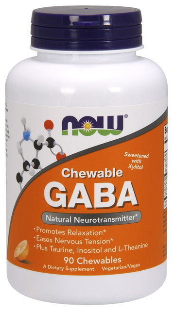 NOW Foods GABA Chewable with Taurine, Inositol and L-Theanine