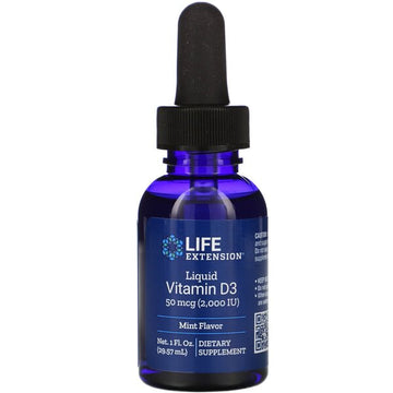 Life Extension Liquid Vitamin D3, 50mcg (Mint)