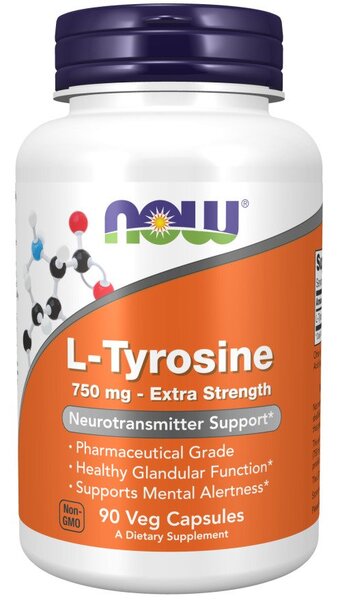 NOW Foods L-Tyrosine, Extra Strength 750mg