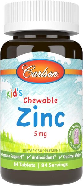 Carlson Labs Kid's Chewable Zinc, Natural Mixed Berry