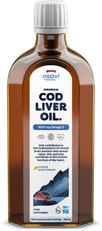 Osavi Norwegian Cod Liver Oil, 1000mg Omega 3 (Lemon)