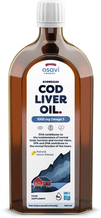 Osavi Norwegian Cod Liver Oil, 1000mg Omega 3 (Lemon)