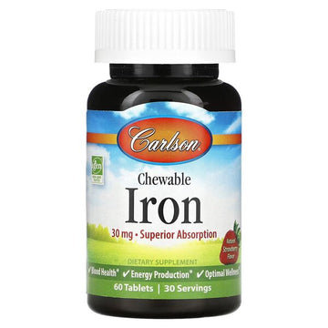 Carlson Labs Chewable Iron, 30mg Strawberry