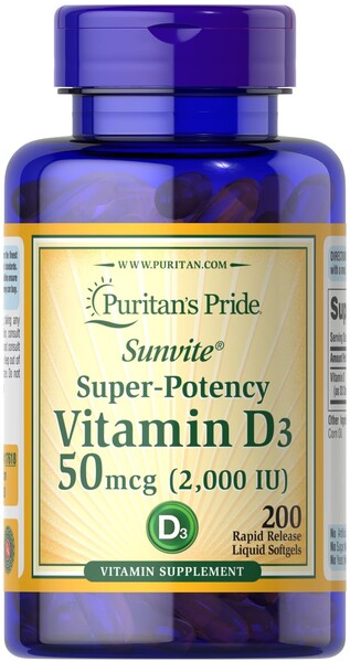 Puritan's Pride Super-Potency Vitamin D3, 50mcg