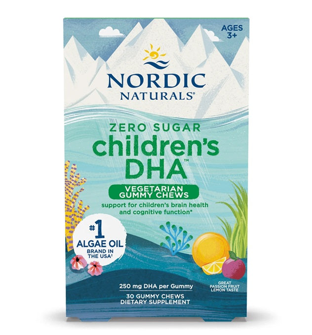 Nordic Naturals Children's DHA Vegetarian Gummy Chews, 250mg Passion Fruit Lemon