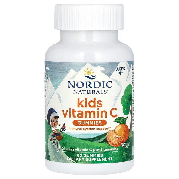 Nordic Naturals Kids Vitamin C Gummies, Tangy Tangerine