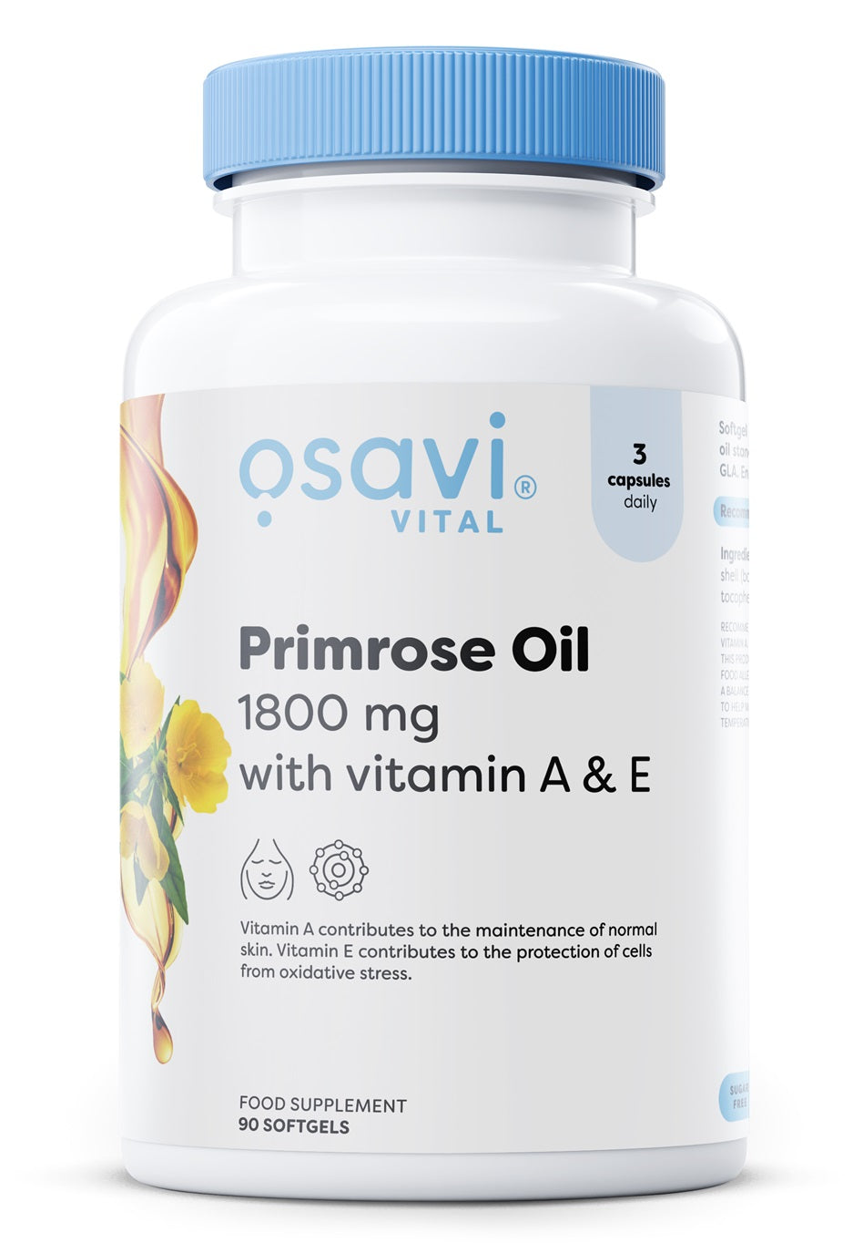 Osavi Primrose Oil with Vitamin A & E, 1800mg