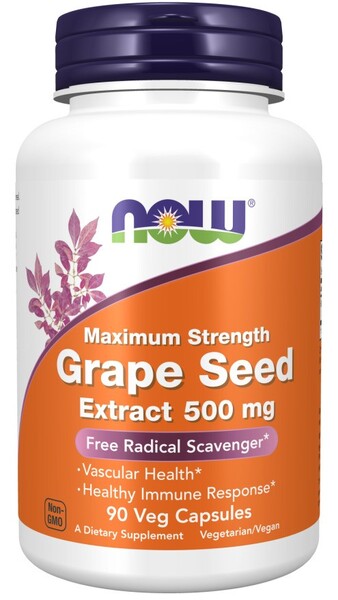 NOW Foods Grape Seed Extract, 500mg Maximum Strength