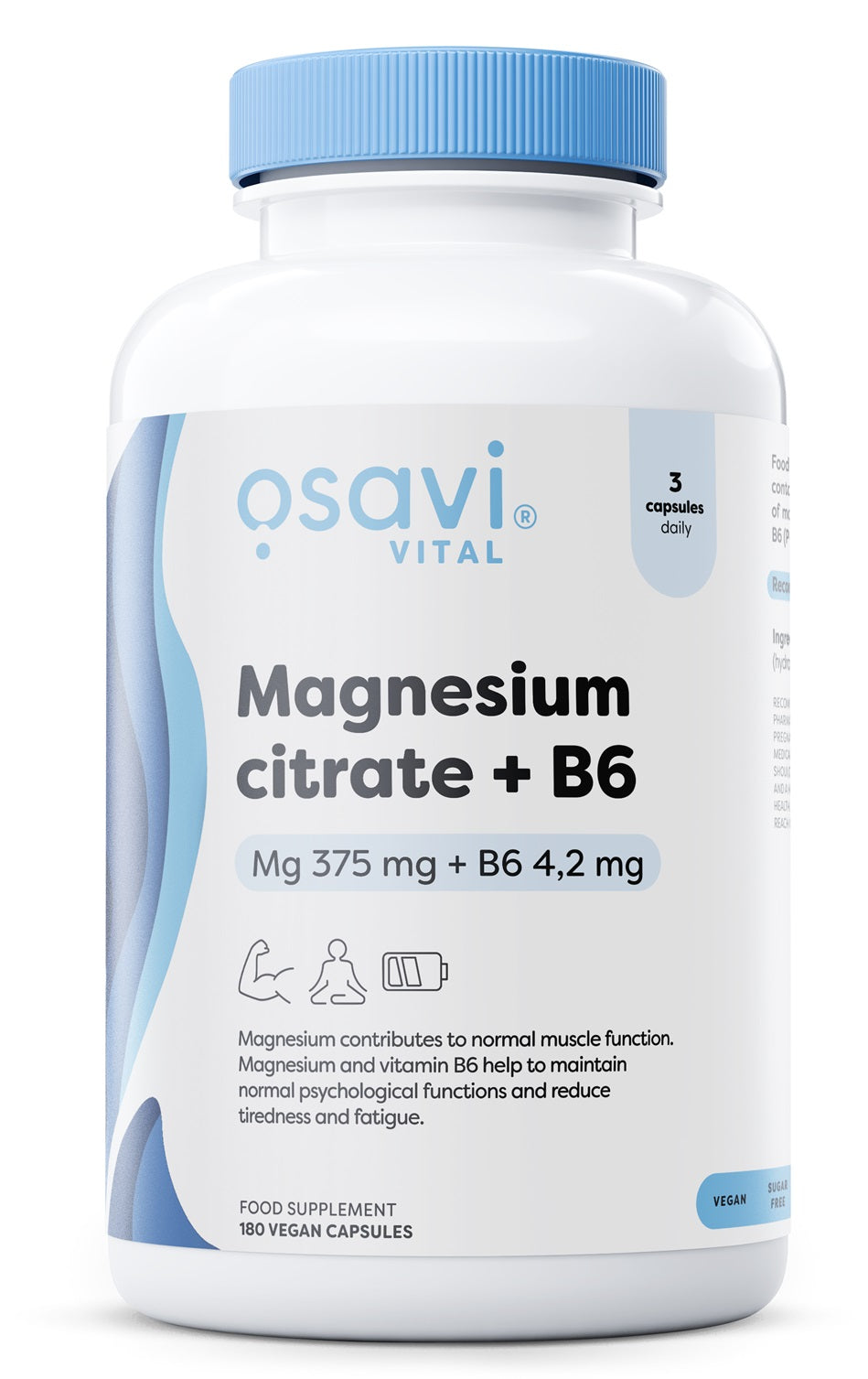 Osavi Magnesium Citrate + B6, 375mg + 4.2mg