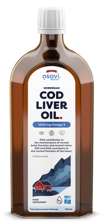 Osavi Norwegian Cod Liver Oil, 1000mg Omega 3 (Unflavoured)