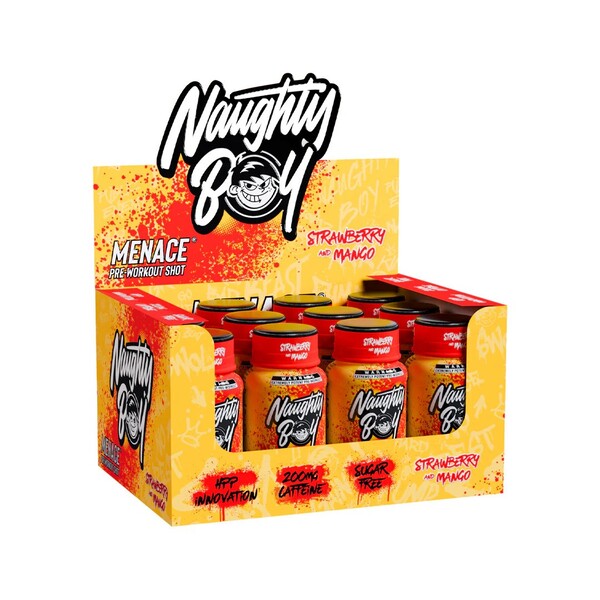 Naughty Boy Menace Pre-Workout Shot - Strawberry & Mango