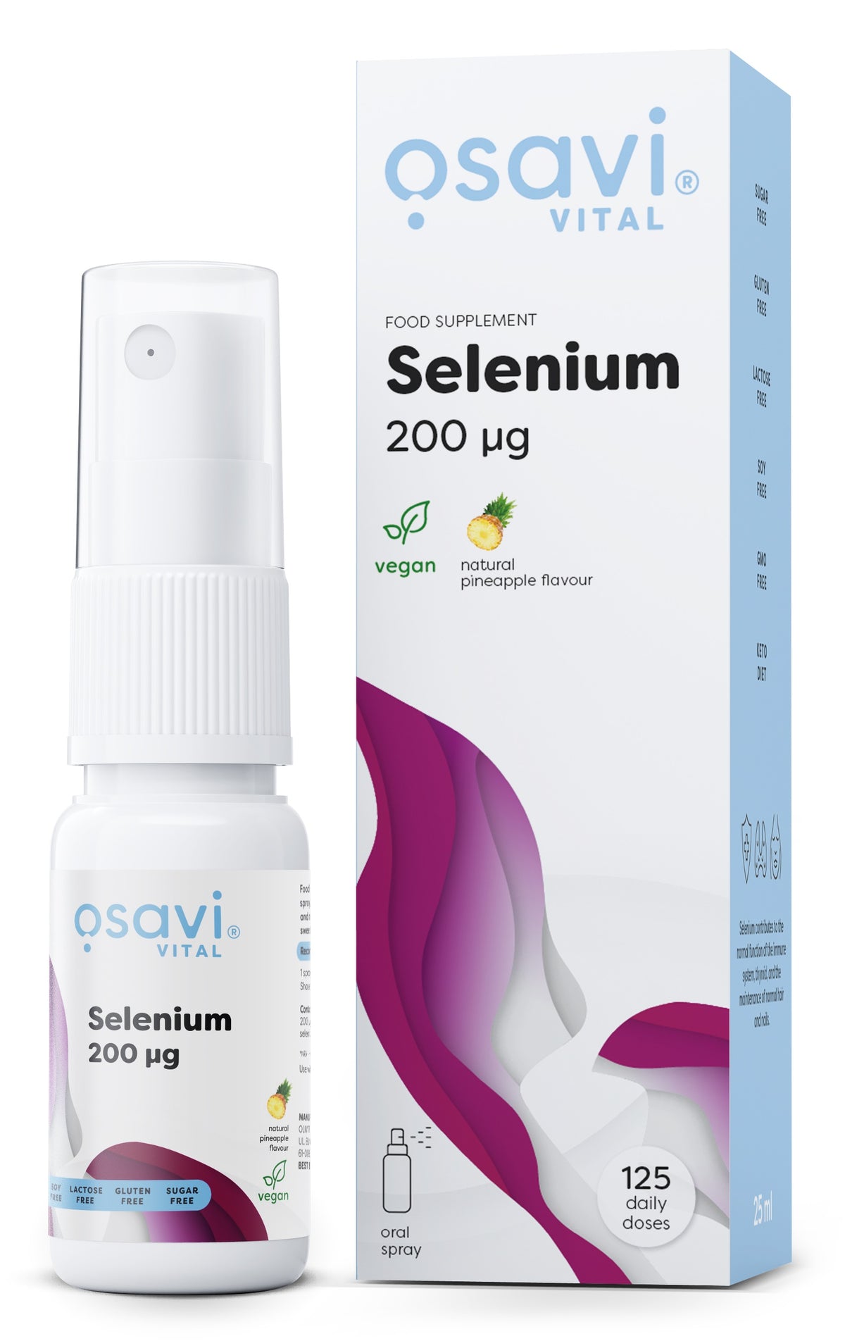 Osavi Selenium Oral Spray, 200mcg (Pineapple)