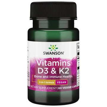 Swanson Vitamins D3 & K2, 50mcg & 75mcg
