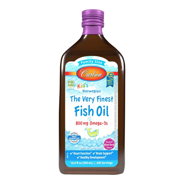 Carlson Labs Kid's The Very Finest Fish Oil, 800mg Mixed Berry