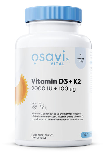 Osavi Vitamin D3 + K2, 2000IU + 100mcg