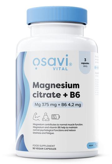 Osavi Magnesium Citrate + B6, 375mg + 4.2mg