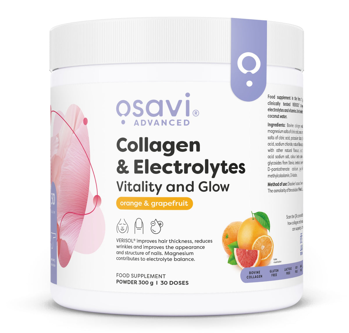 Osavi Collagen Electrolytes Vitality and Glow - Orange & Grapefruit