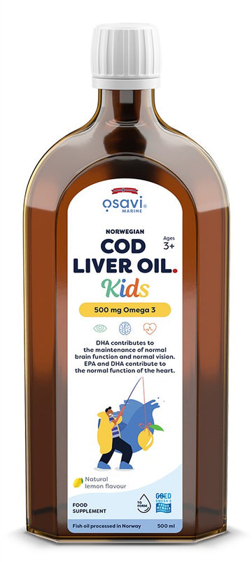 Osavi Norwegian Cod Liver Oil Kids, 500mg Omega 3 (Lemon)