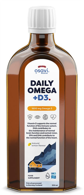 Osavi Daily Omega + D3, 1600mg Omega 3 (Natural Lemon)