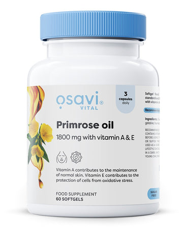 Osavi Primrose Oil with Vitamin A & E, 1800mg