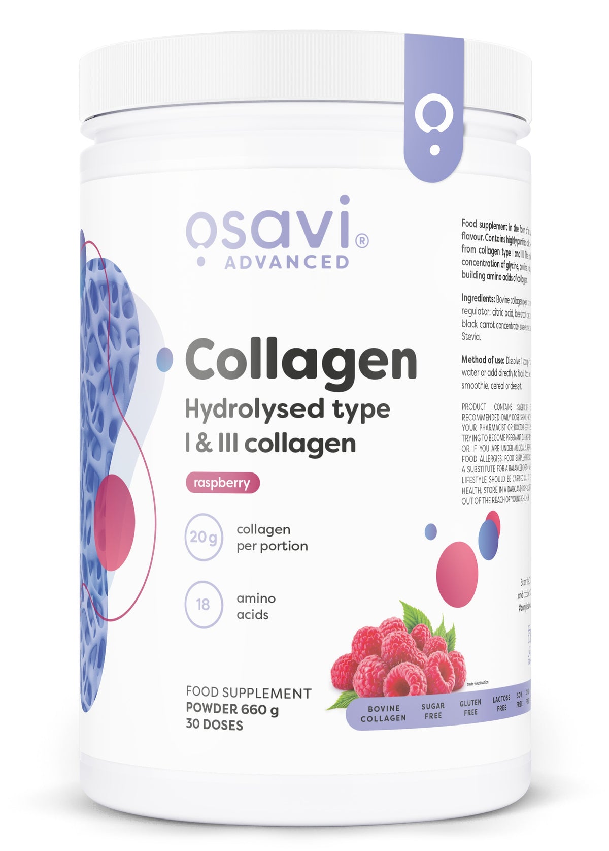 Osavi Collagen Hydrolysed Type I & III - Raspberry