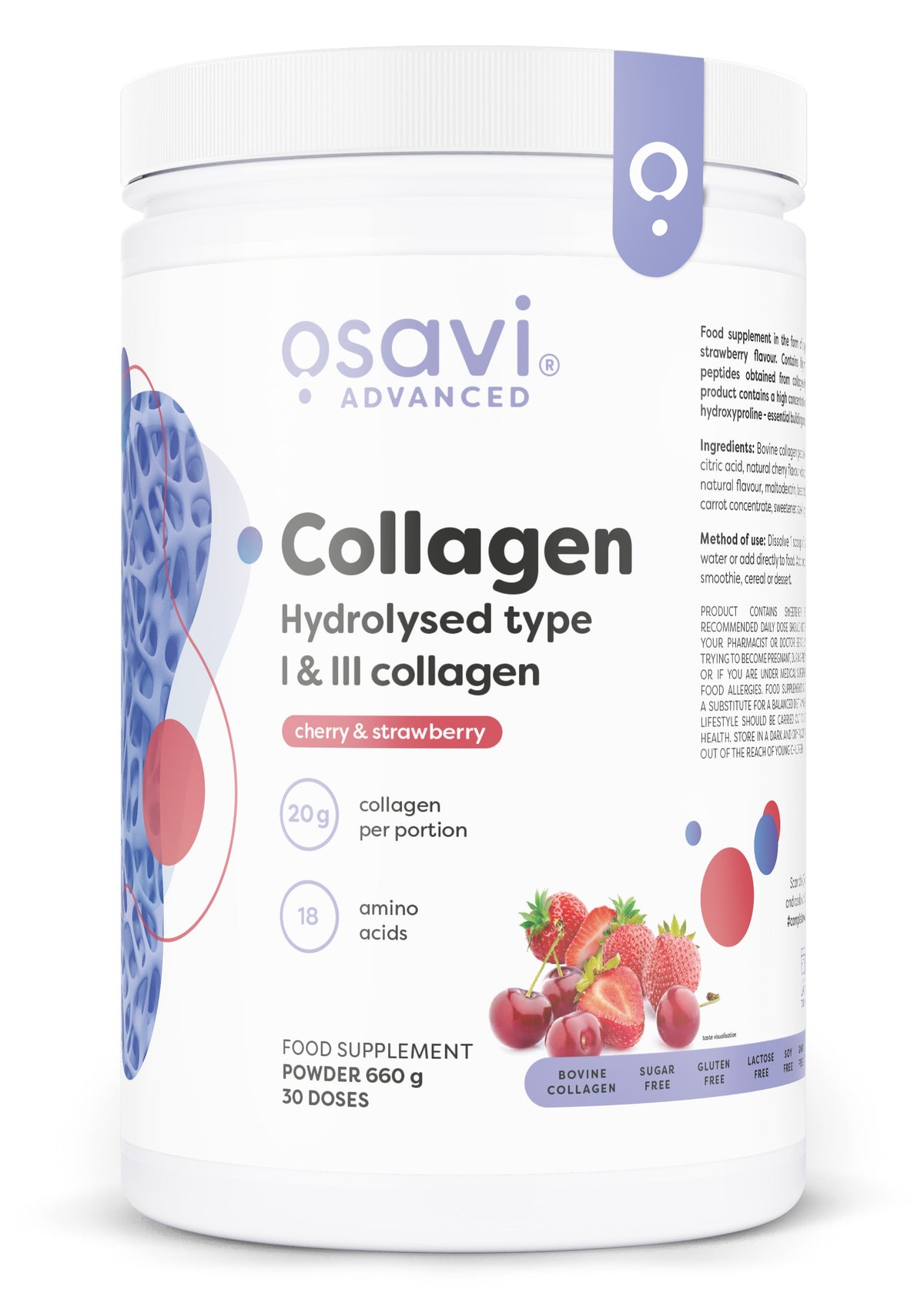 Osavi Collagen Hydrolysed Type I & III - Cherry & Strawberry