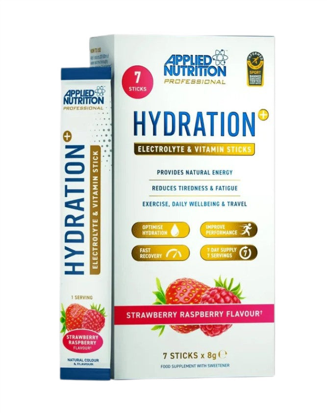 Applied Nutrition Hydration + Electrolyte & Vitamin Powder Stick Packs - Strawberry Raspberry