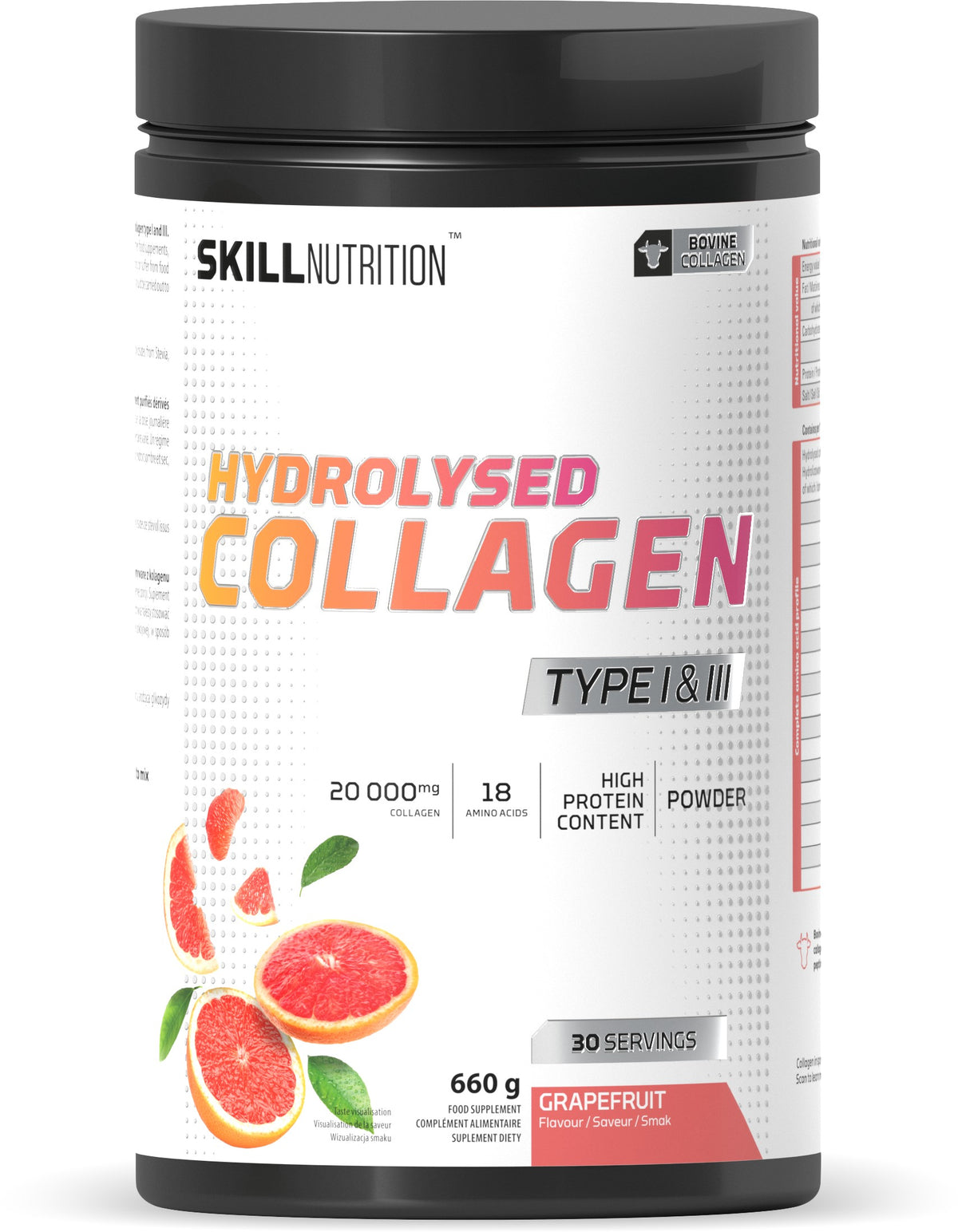 Skill Nutrition Hydrolysed Collagen Type I & III - Grapefruit