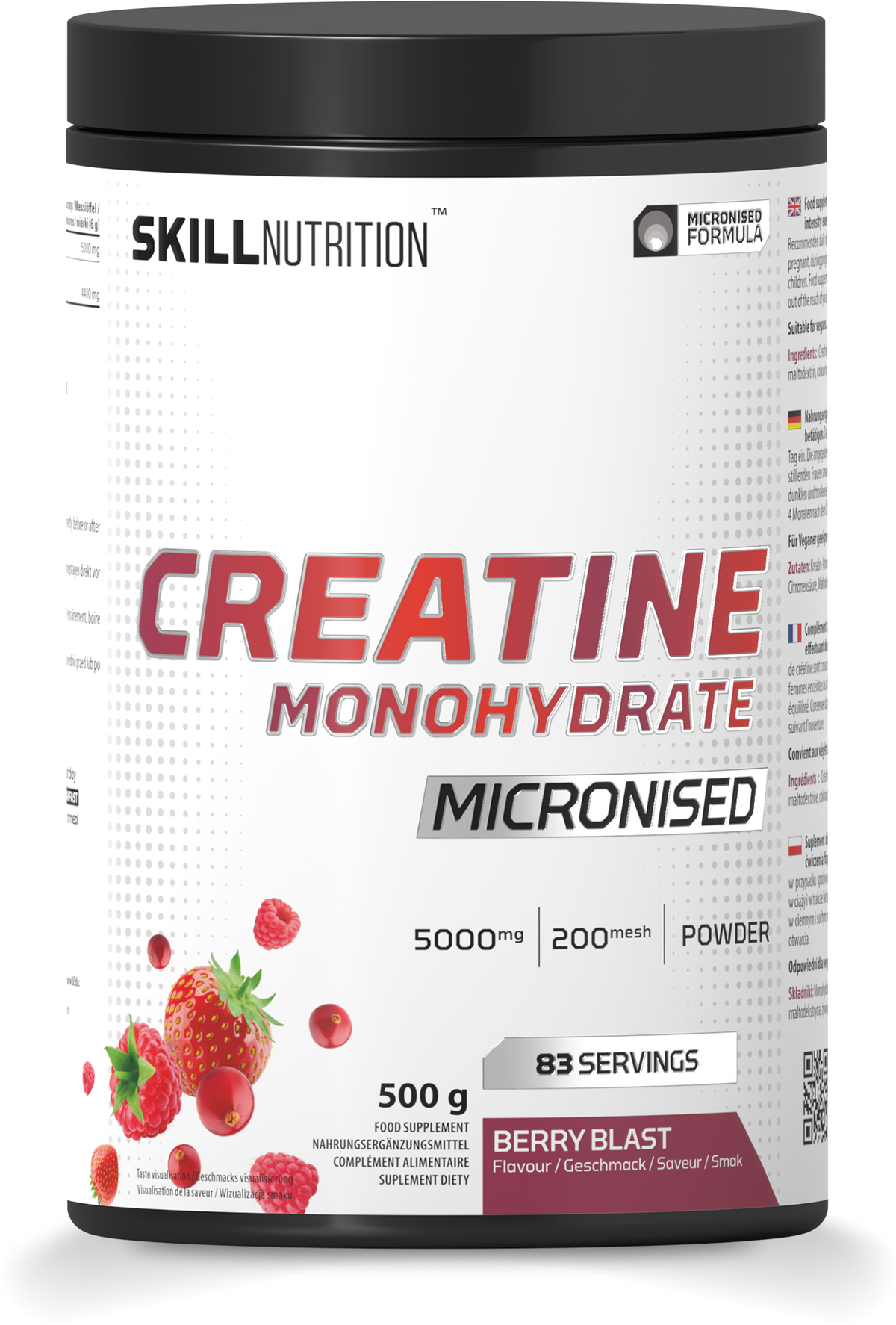 Skill Nutrition Micronised Creatine Monohydrate Flavoured - Berry Blast