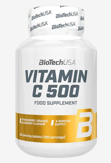BioTechUSA Vitamin C 500, Strawberry, Orange, Blueberry
