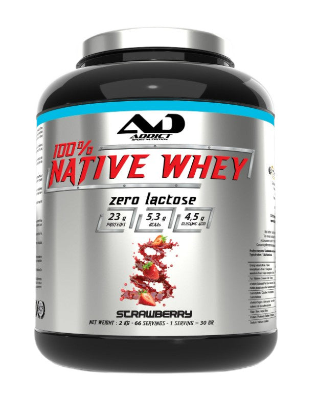 Addict Sport Nutrition 100% Native Whey Zero Lactose - Strawberry