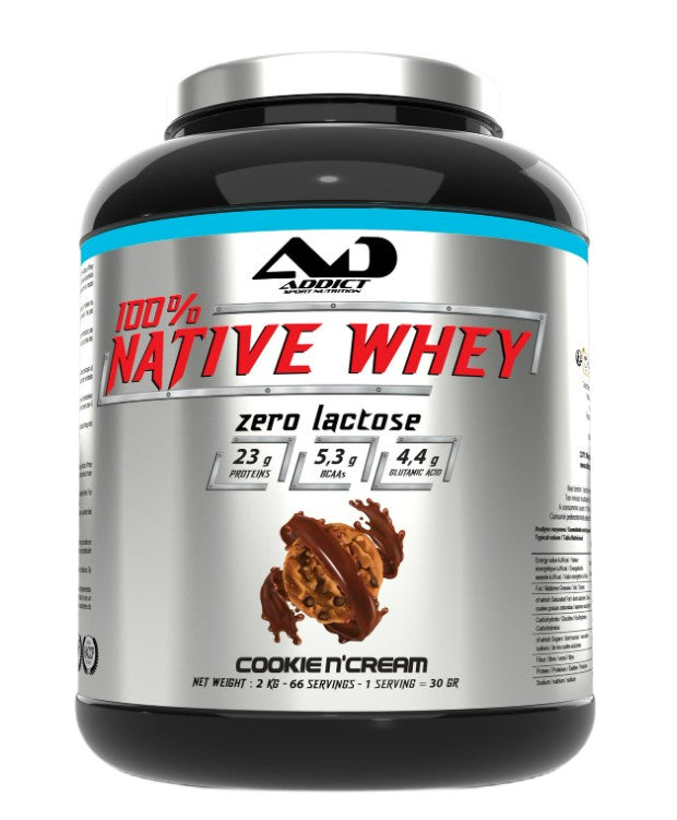 Addict Sport Nutrition 100% Native Whey Zero Lactose - Cookie N'Cream