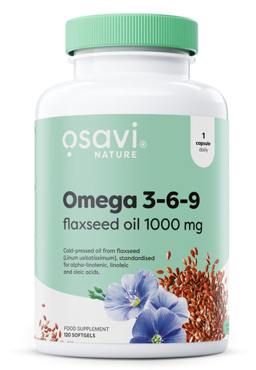 Osavi Omega 3-6-9 Flaxseed Oil, 1000mg