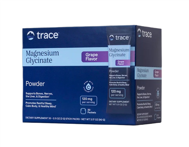 Trace Minerals Magnesium Glycinate Powder Stick Packs - Grape