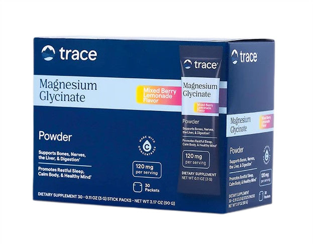 Trace Minerals Magnesium Glycinate Powder Stick Packs - Mixed Berry Lemonade