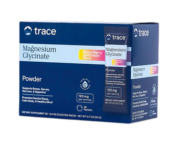 Trace Minerals Magnesium Glycinate Powder Stick Packs - Mixed Berry Lemonade