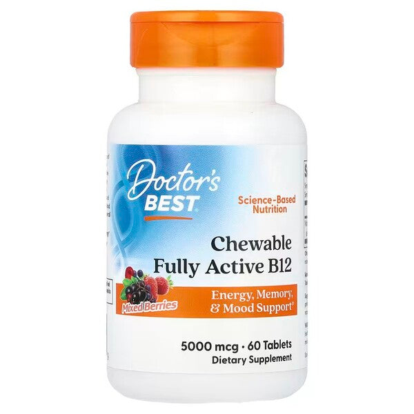 Doctor's Best Chewable Fully Active B12, Mixed Berries