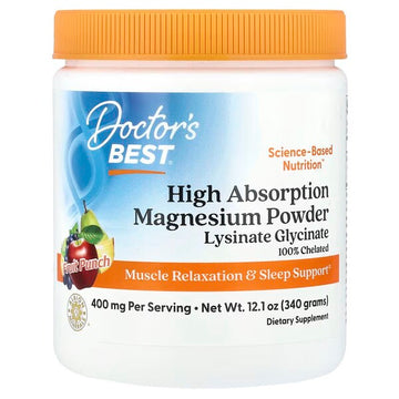 Doctor's Best High Absorption Magnesium Powder - Fruit Punch