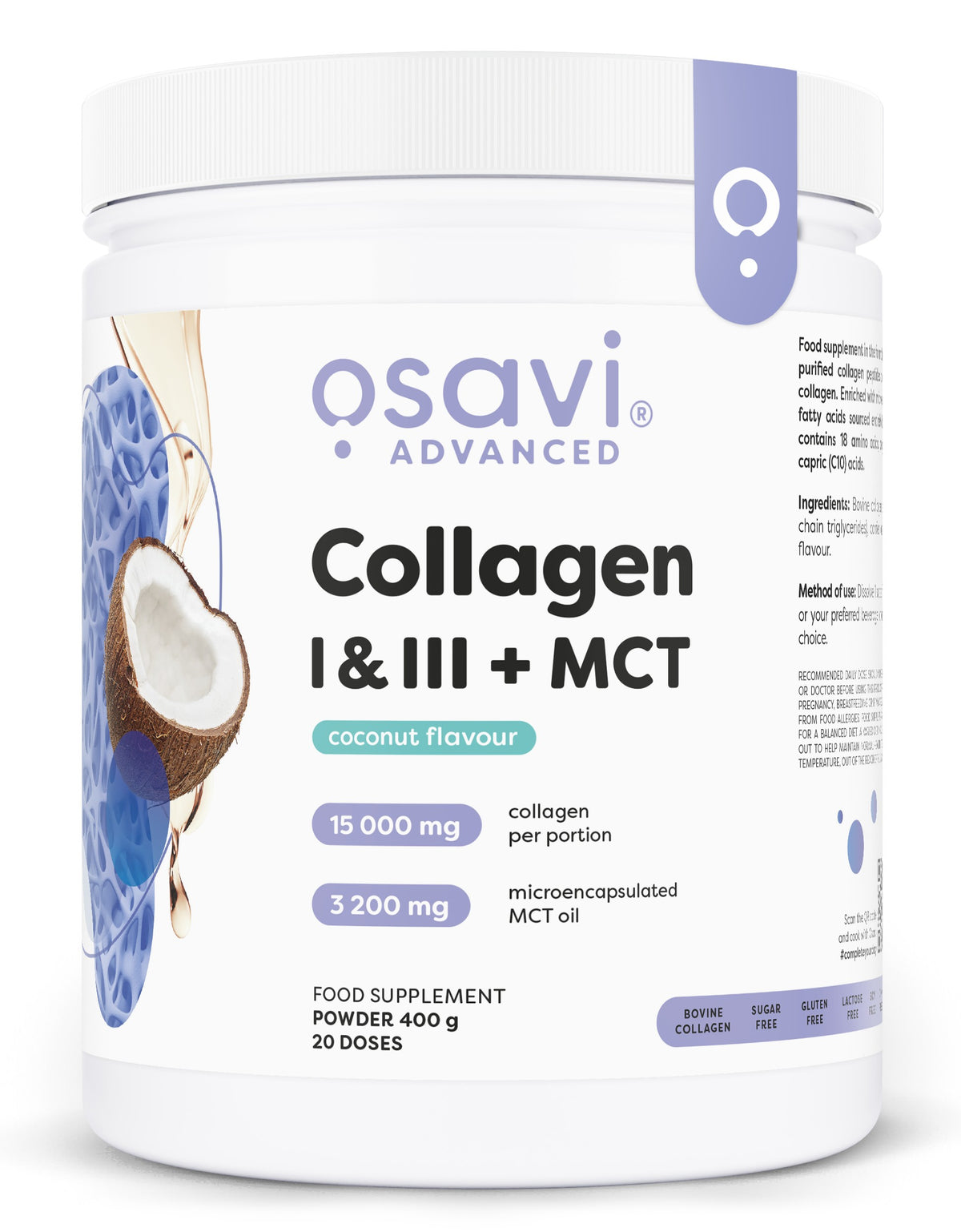 Osavi Collagen I & III + MCT, Coconut