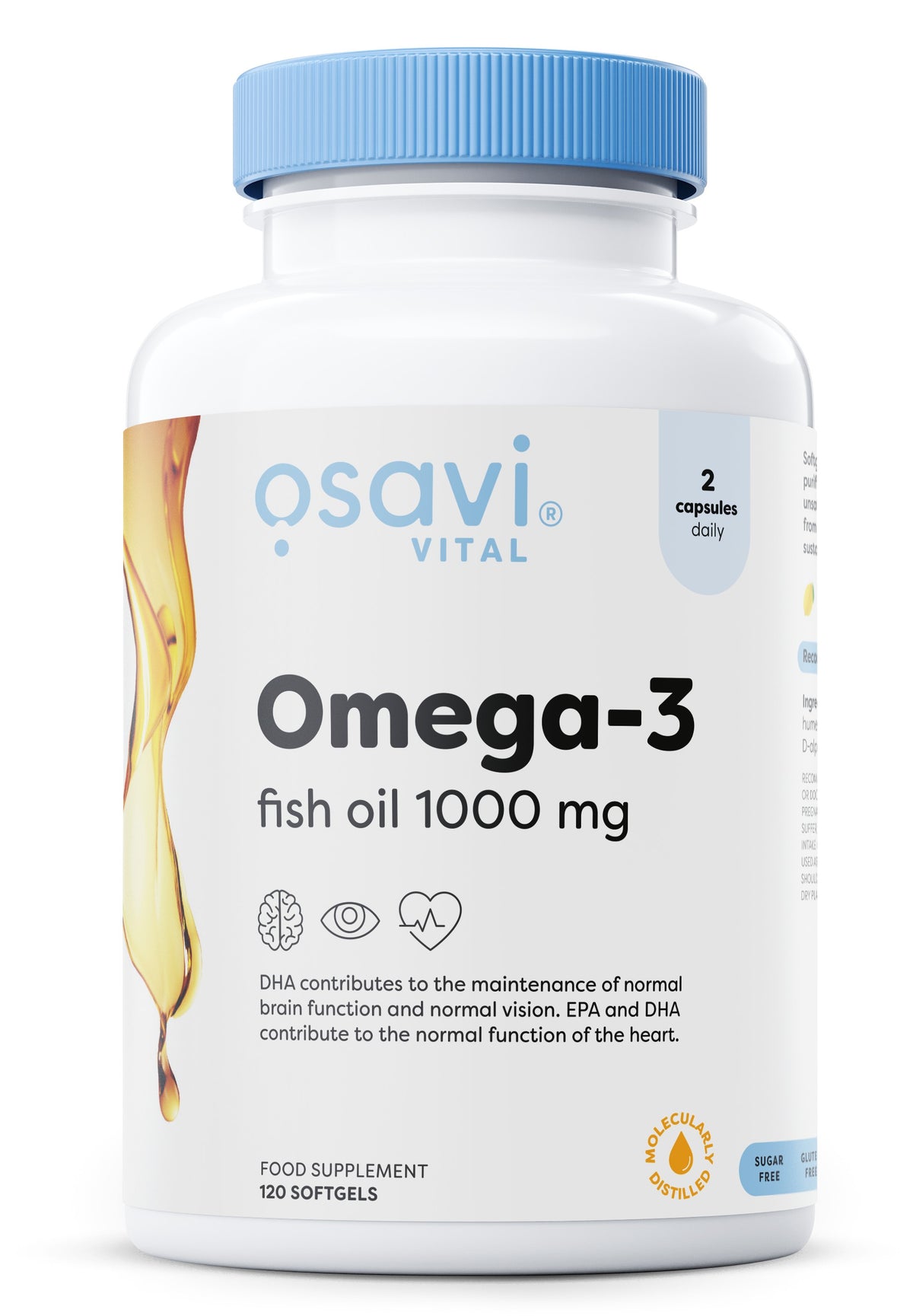 Osavi Omega-3 Fish Oil Molecularly Distilled, 1000mg