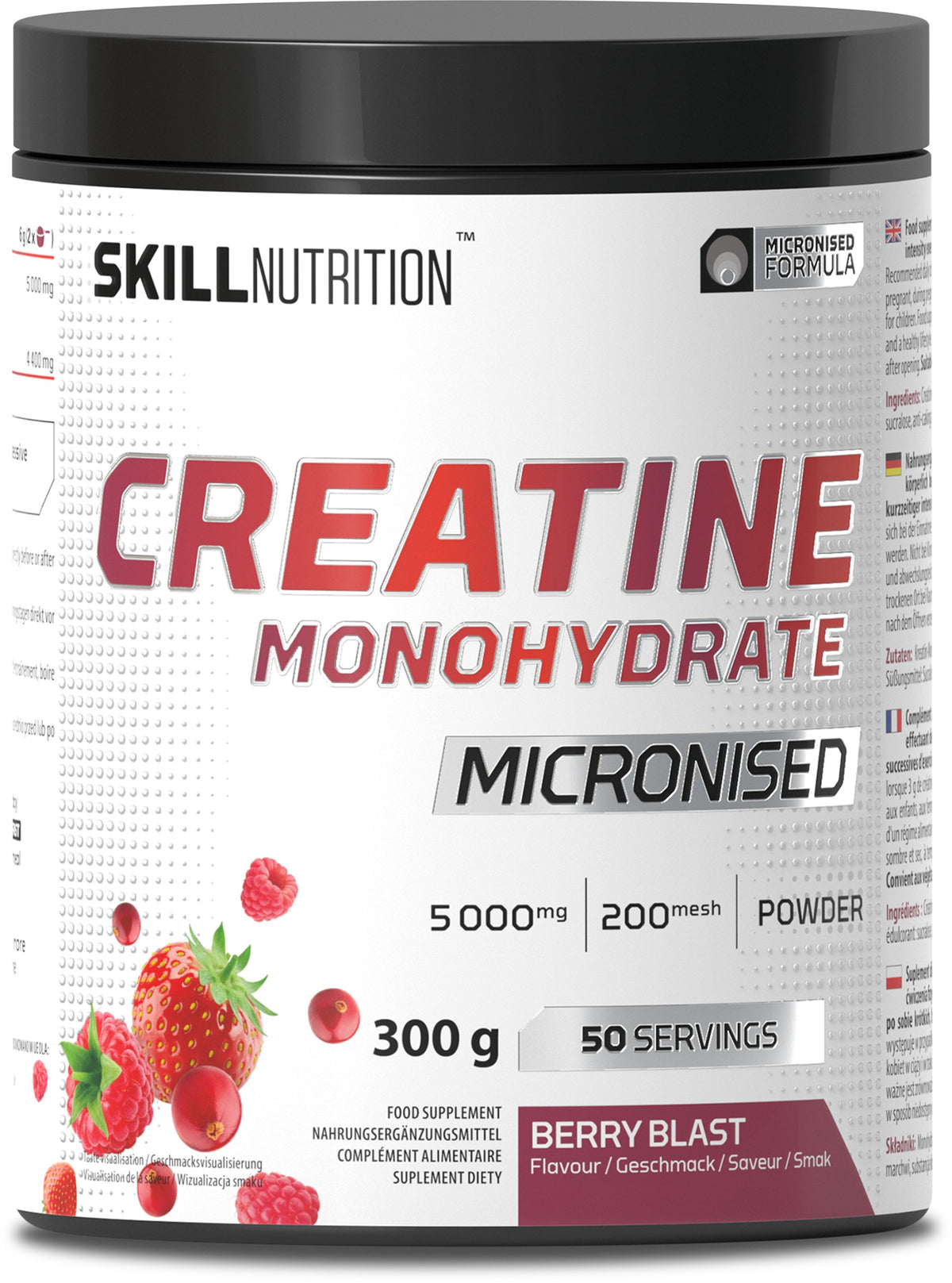 Skill Nutrition Micronised Creatine Monohydrate Flavoured - Berry Blast