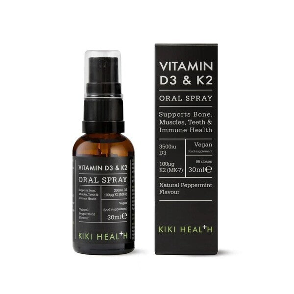 KIKI Health Vitamin D3 & K2 Oral Spray, Natural Peppermint