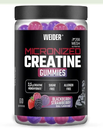 Weider Micronized Creatine Gummies - Blackberry Strawberry Dual Flavor Mix