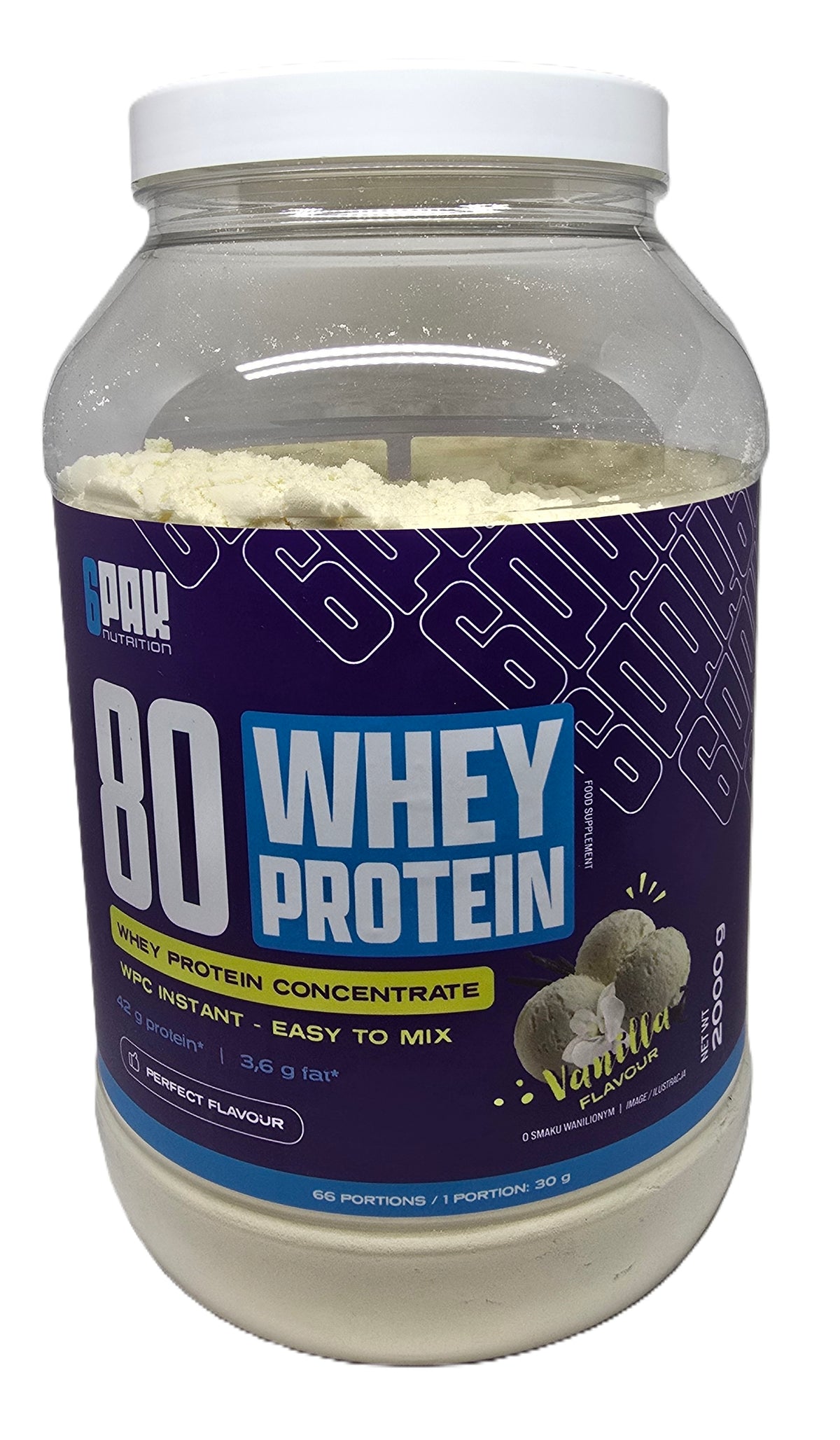6PAK 80 Whey Protein - Vanilla