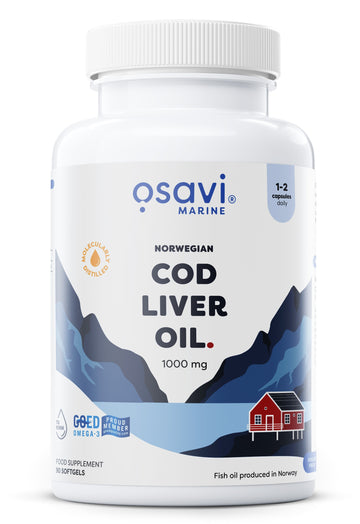 Osavi Norwegian Cod Liver Oil Softgels, 1000mg (Lemon)