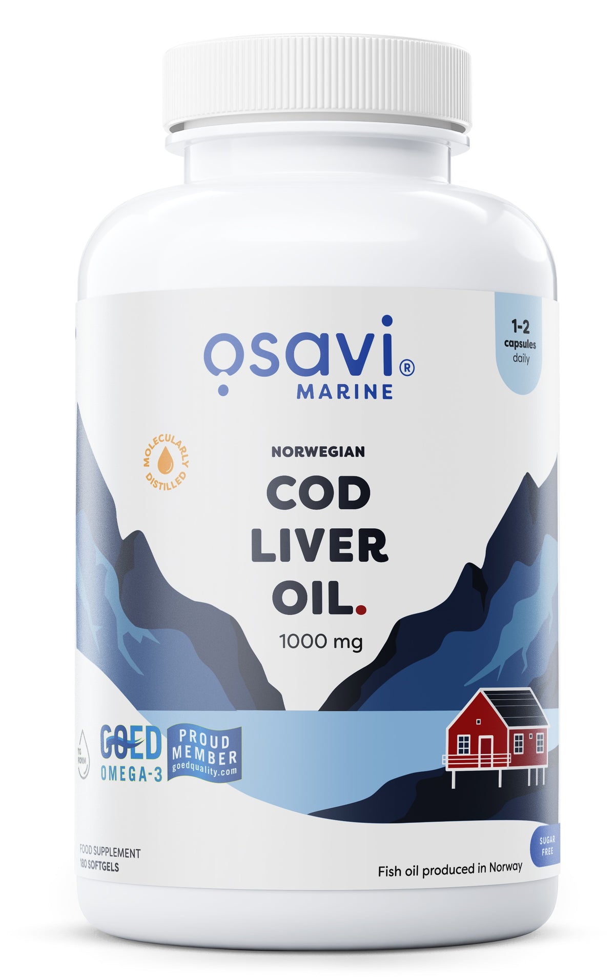 Osavi Norwegian Cod Liver Oil Softgels, 1000mg (Lemon)