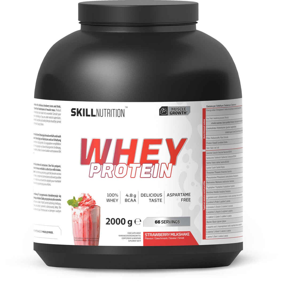 Skill Nutrition Whey Protein Powder - Strawberry Milkshake