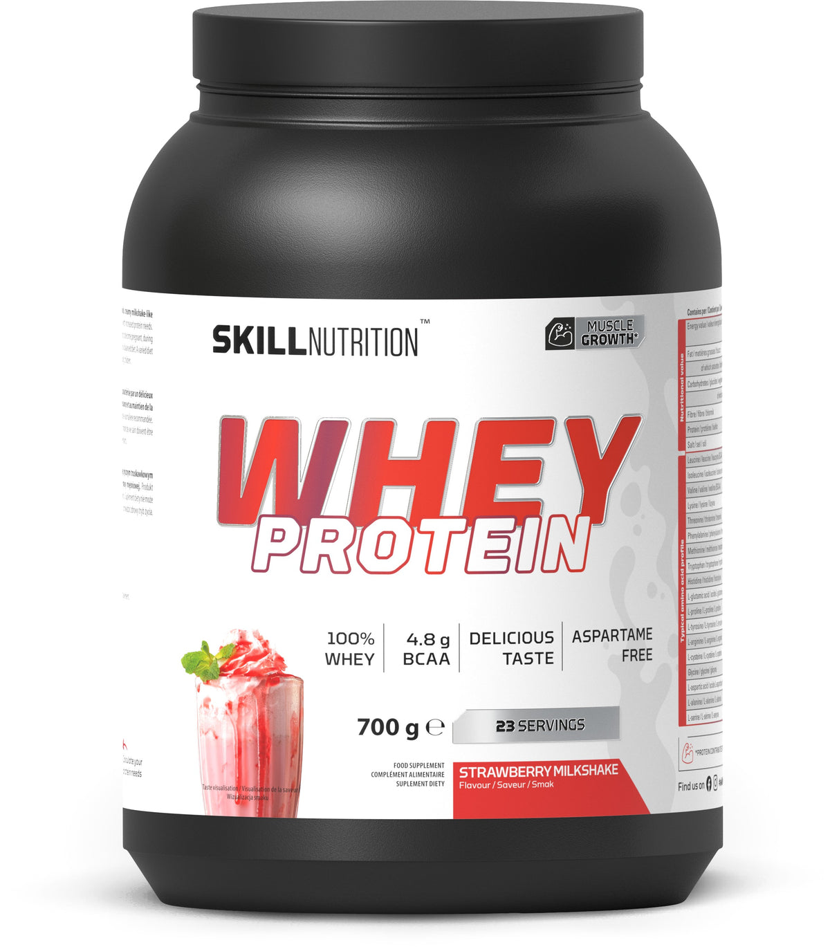 Skill Nutrition Whey Protein Powder - Strawberry Milkshake