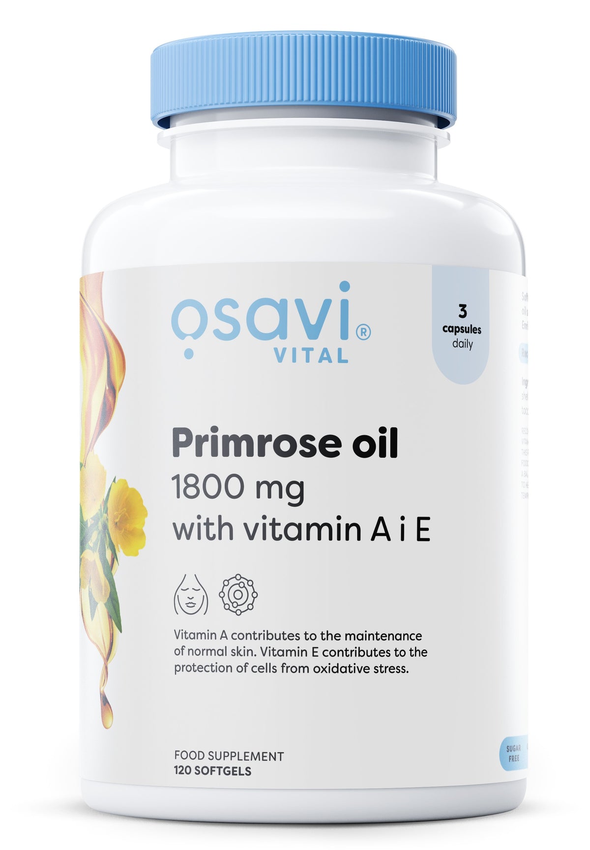 Osavi Primrose Oil with Vitamin A & E, 1800mg