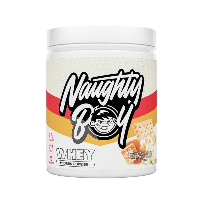 Naughty Boy Whey Protein - White Chocolate Caramel Biscuit